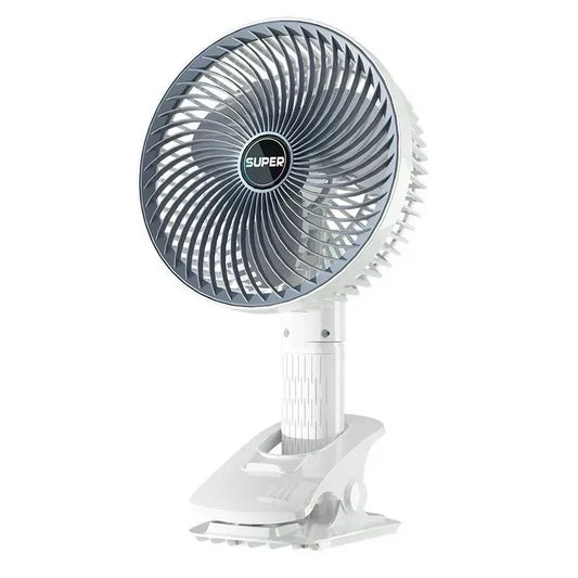 Ventilador de mano recargable con pinza